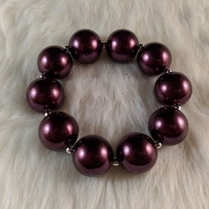 Solid Merlot (burgundy) pearl bracelet